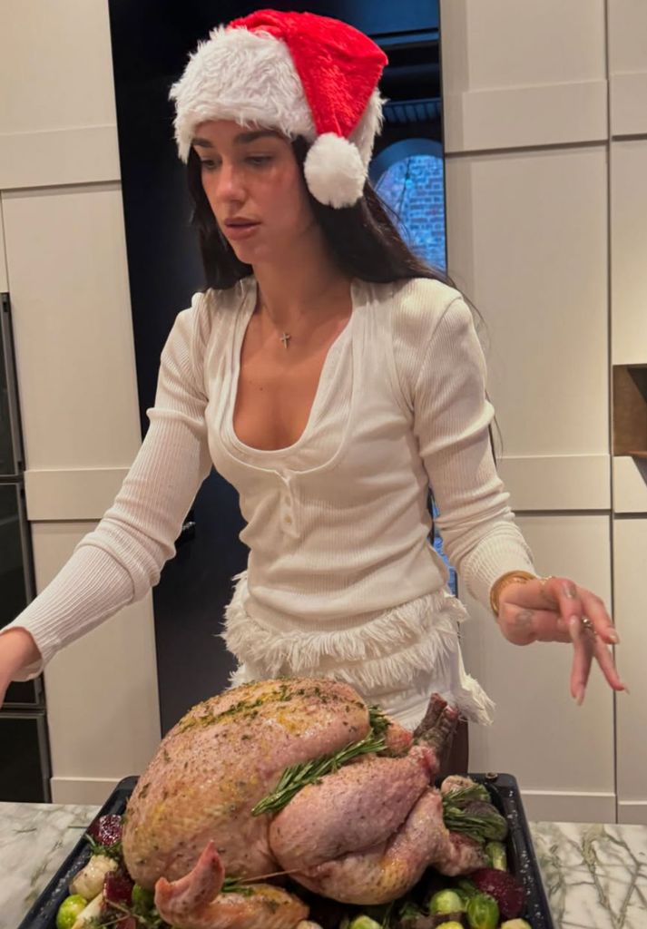 Dua Lipa attends Christmas dinner