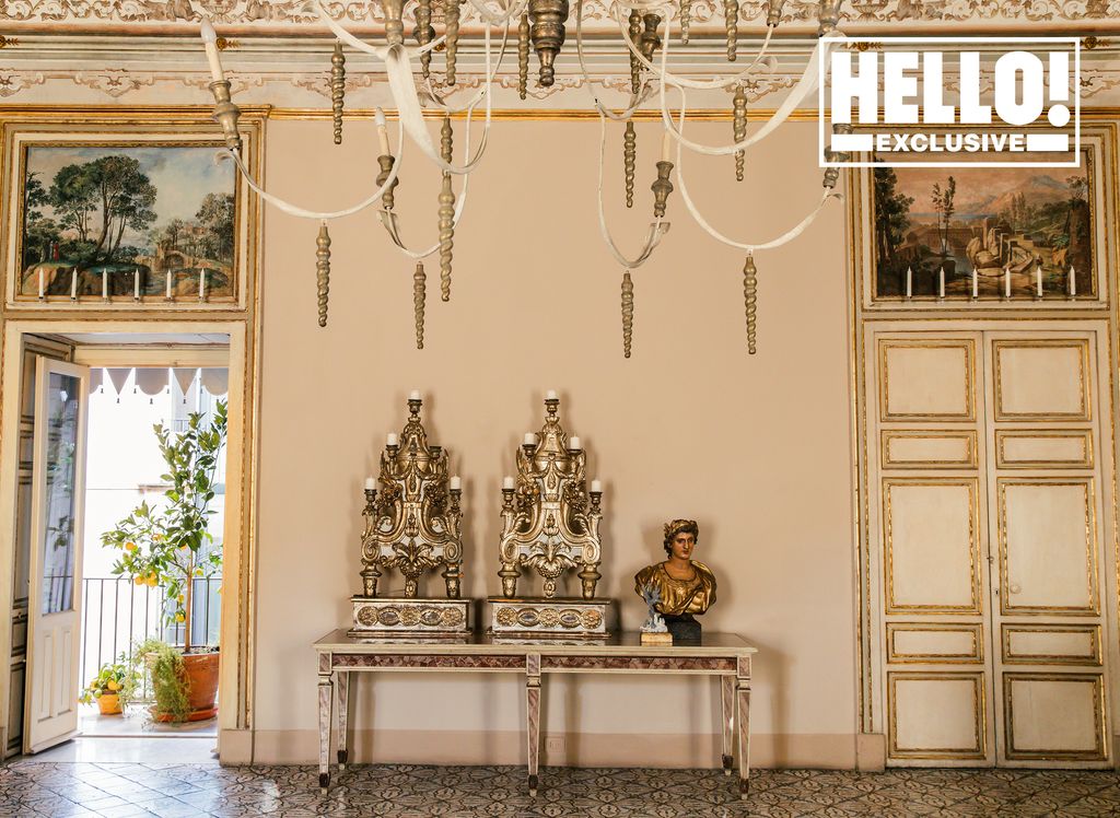 The dining room at Andrea Perra's palazzo near Mount Etna