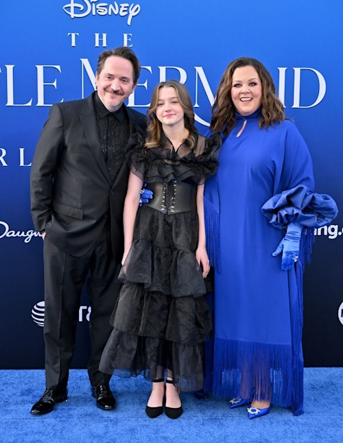 melissa mccarthy ben falcone and daughter georgette the little mermaid premiere