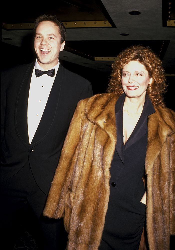 Tim Robbins and Susan Sarandon at the Golden Globe Awards in 1989