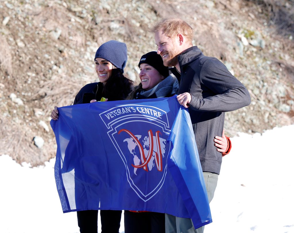 Meghan, Duchess of Sussex (L) and Prince Harry, Duke of Sussex (R) attend Invictus Games Vancouver Whistlers 2025's One Year To Go Winter Training Camp on February 15, 2024 in Whistler, British Columbia.