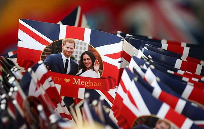 royal wedding couple flags