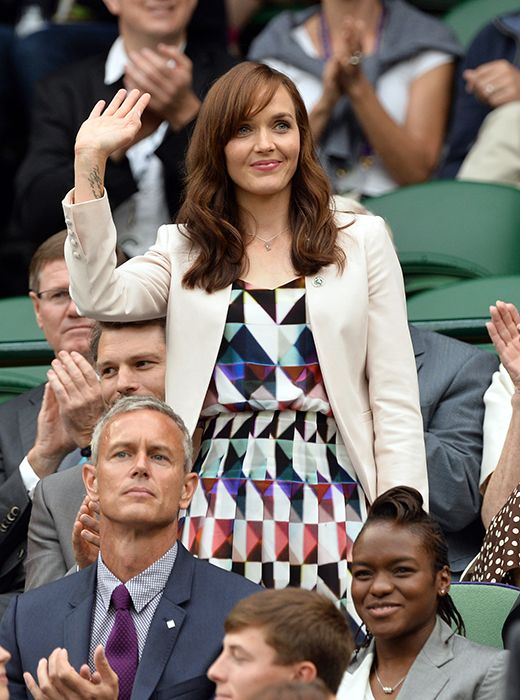 David Beckham and his mum Sandra sit in the Royal Box at Wimbledon | HELLO!