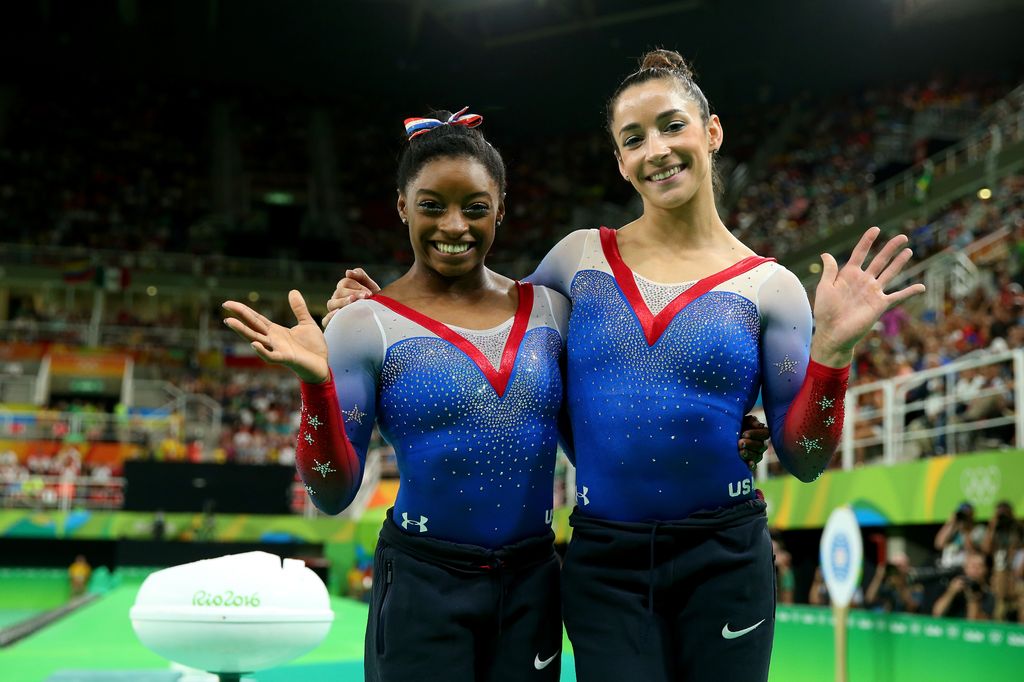 Simone Biles and Aly Raisman at the Rio 2016 Olympic Games