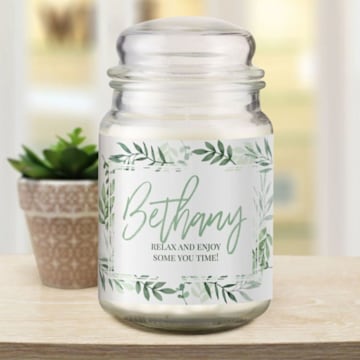 Personalised botanical candle