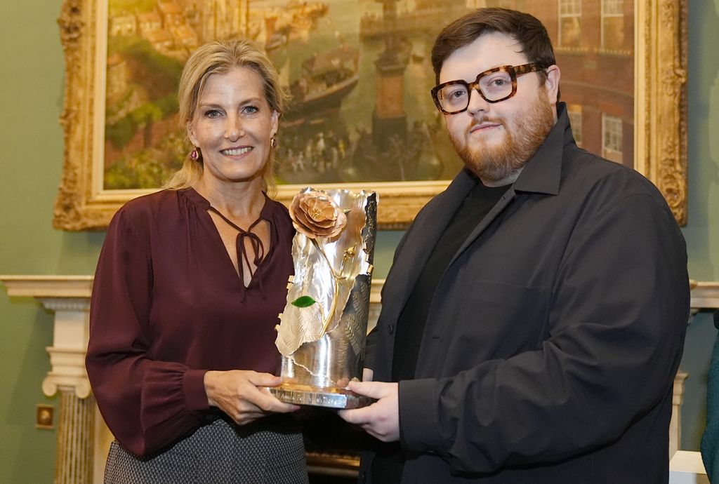 The Duchess of Edinburgh presented Steven Stokey-Daley with the British Fashion Council's Queen Elizabeth II Award for British Design 