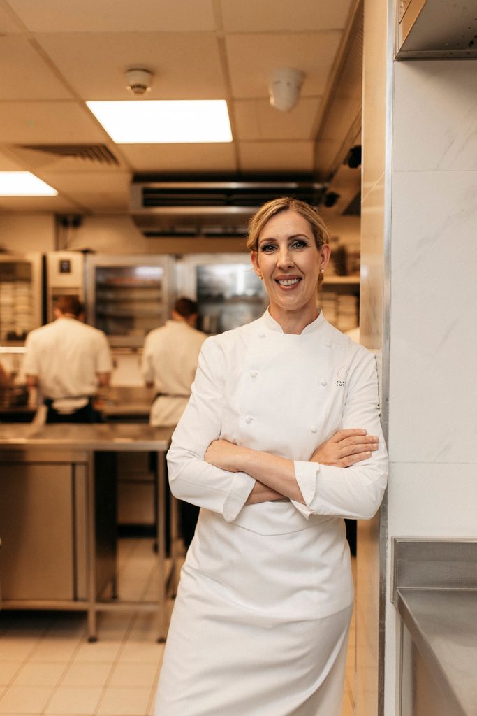 Clare Smyth in the kitchen of her Notting Hill restaurant Core
