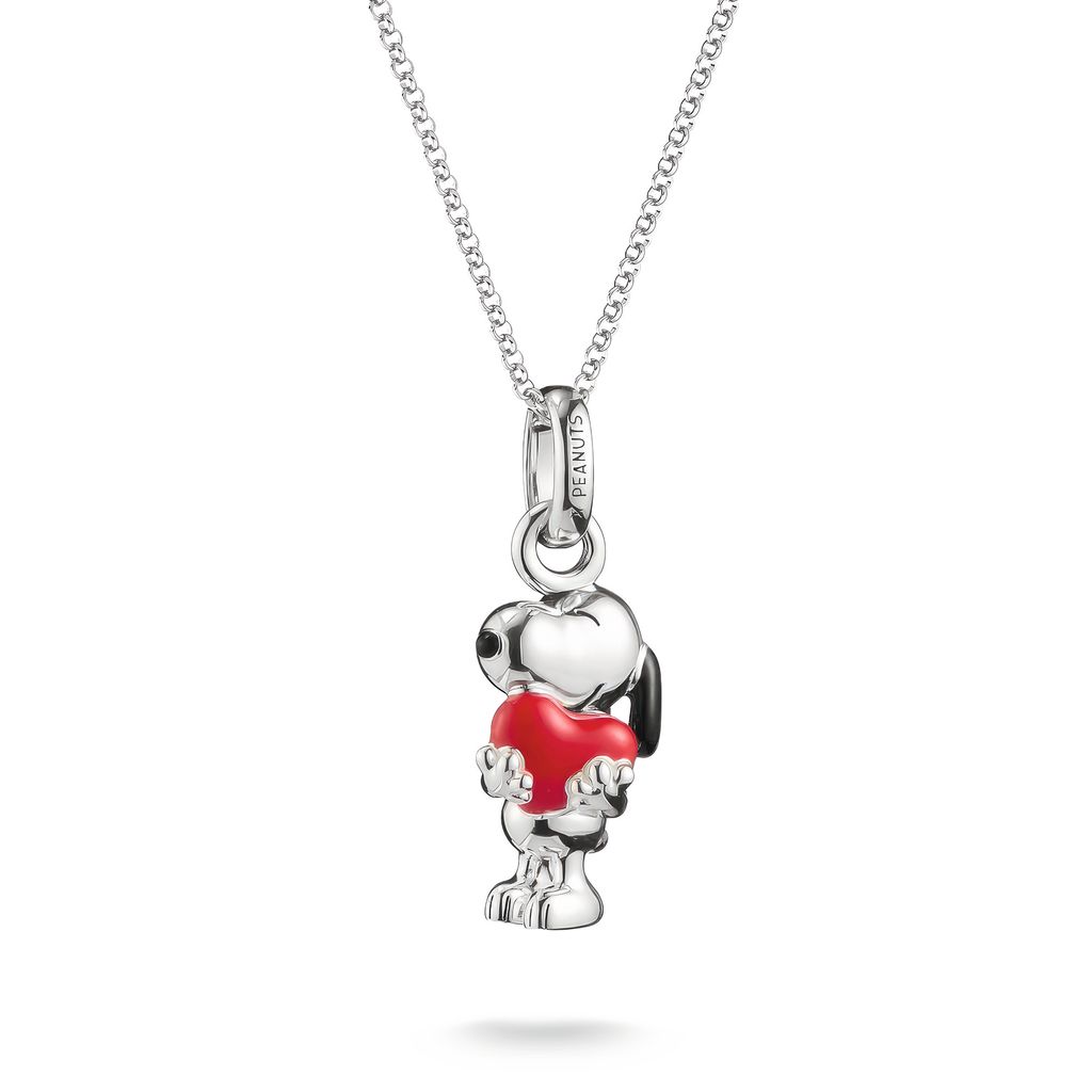 Chaîne Argent Snoopy avec Pendentif Coeur PEANUTS