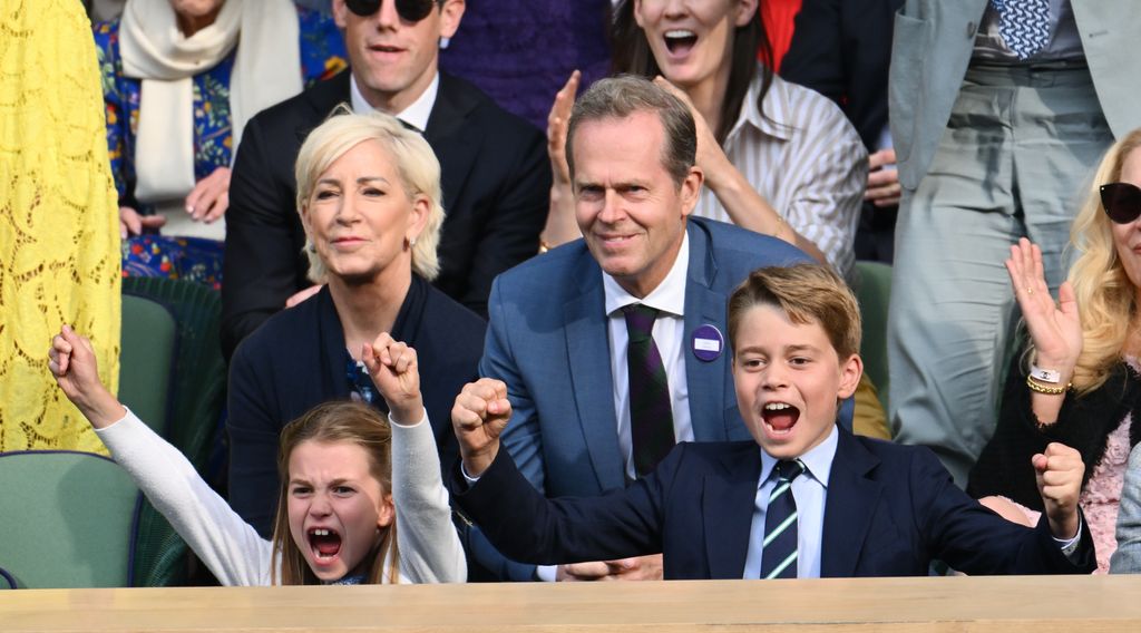 George and Charlotte cheering at Wimbledon