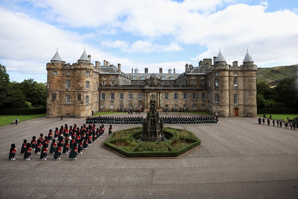 General view of the Palace of Holyroodhouse, in Edinburgh, Scotland