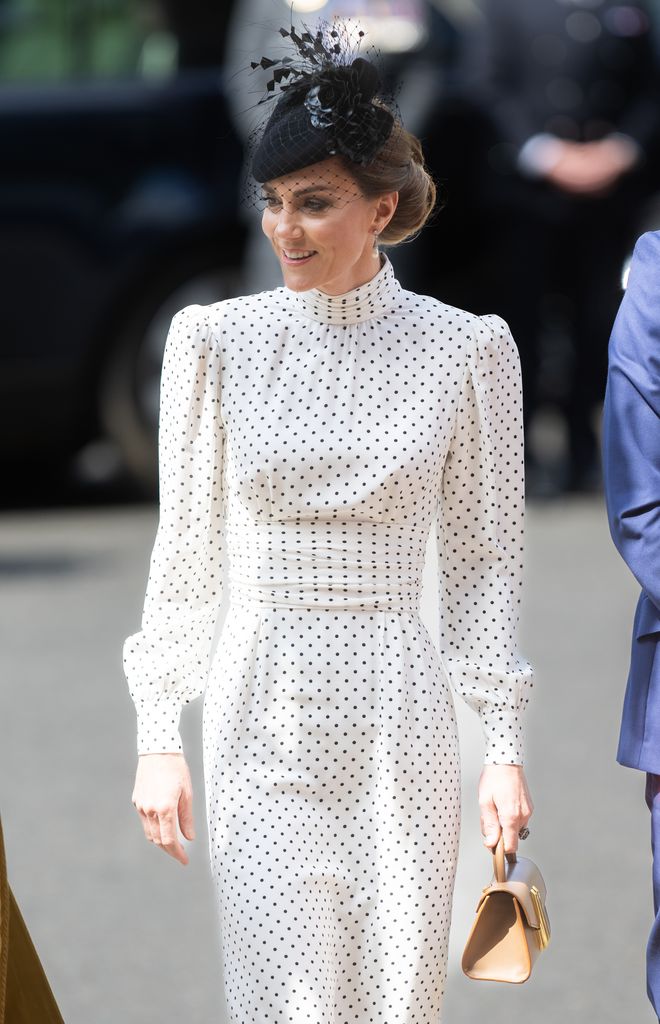 Catherine, Princess of Wales attends the thanksgiving service to mark The 80th anniversary of VE Day at Westminster Abbey