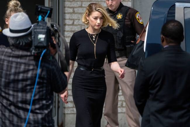 Amber Heard leaving a Virginia courtroom following trial with Johnny Depp