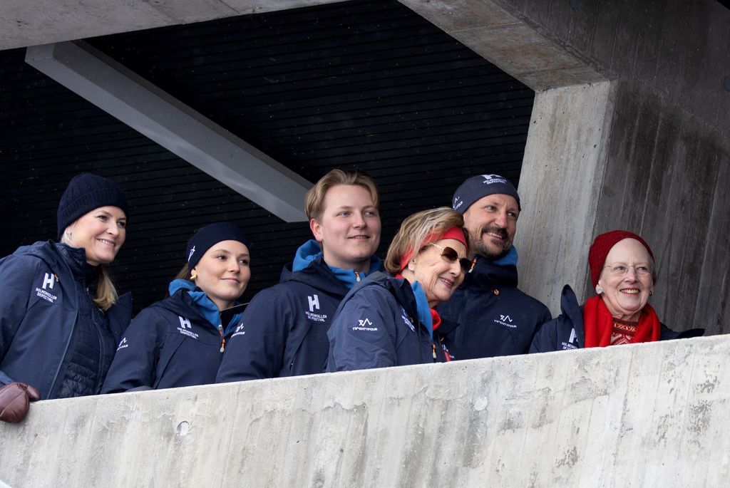 Queen Margrethe at Holmenkollen FIS Nordic World Cup with Norwegian royals