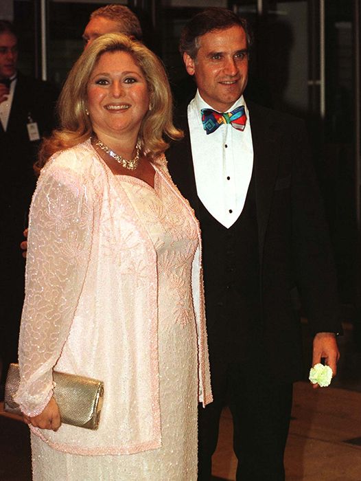 Vanessa Feltz in white dress with first husband