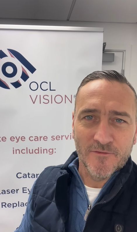 Will Mellor in an eye clinic
