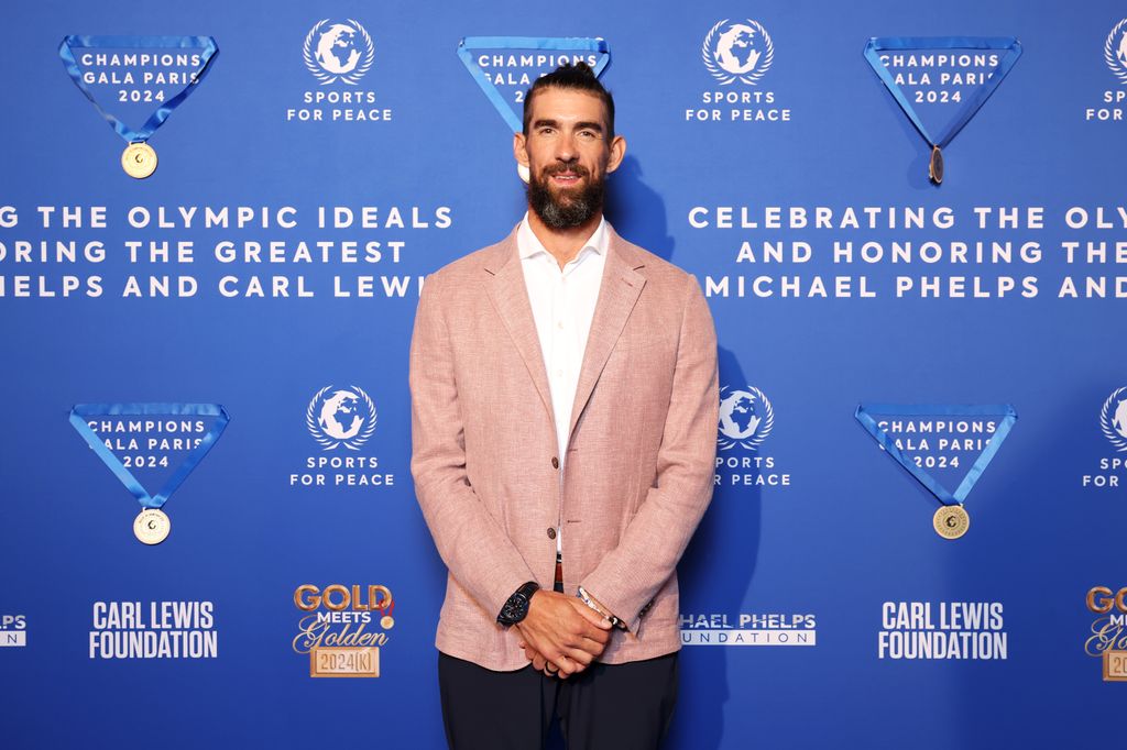 michael phelps salmon colored blazer