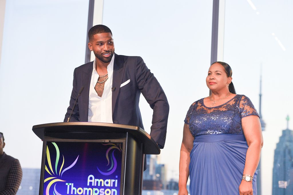 TORONTO, ONTARIO - AUGUST 01: NBA Champion Tristan Thompson and his mother Andrea Thompson attend The Amari Thompson Soiree 2019 in support of Epilepsy Toronto held at The Globe and Mail Centre on August 01, 2019 in Toronto, Canada. (Photo by George Pimentel/Getty Images)