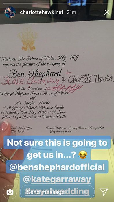Charlotte Hawkins royal wedding invite