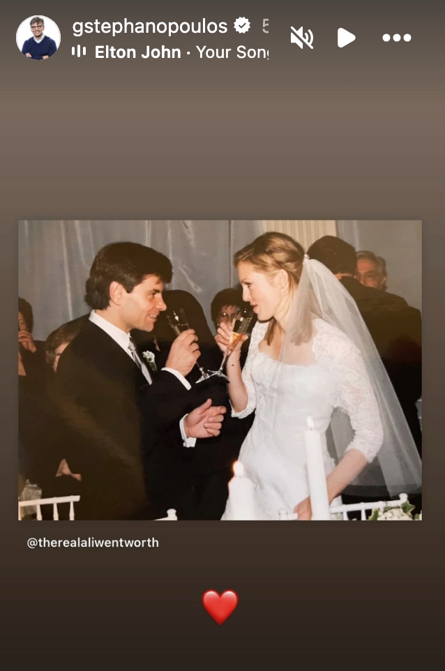 George Stephanopoulos' tribute to Ali Wentworth on their 23rd wedding anniversary 