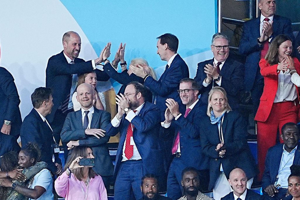 The Prince of Wales and Princess Charlotte celebrated the win, alongside Keir Starmer