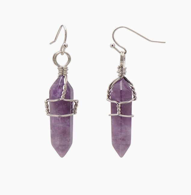 best lucky charm jewelry amazon amethyst crystal earrings