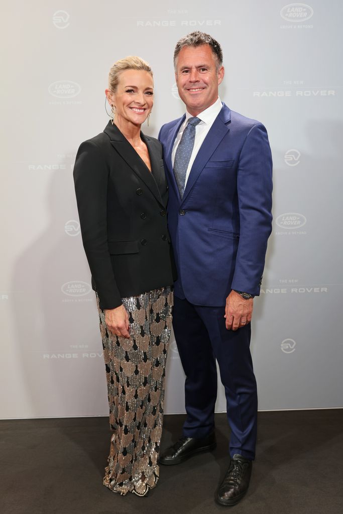 Gabby Logan and Kenny Logan attend the launch of the new Range Rover at The Royal Opera House on October 26, 2021 in London, England.