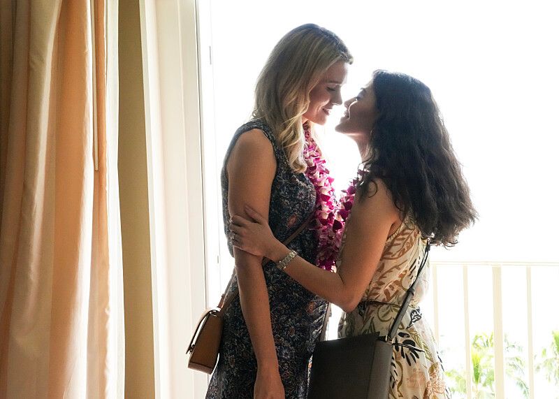 Tori Anderson as Kate Whistler and Yasmine Al-Bustami as Lucy Tara in NCIS: Hawai'i