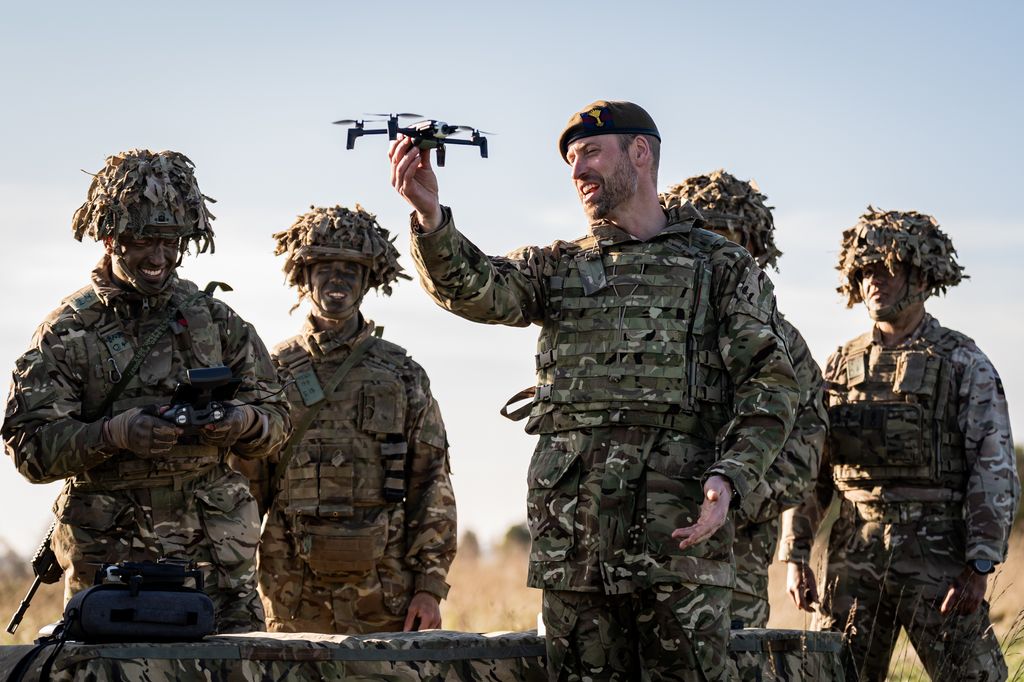 Prince William launching a drone