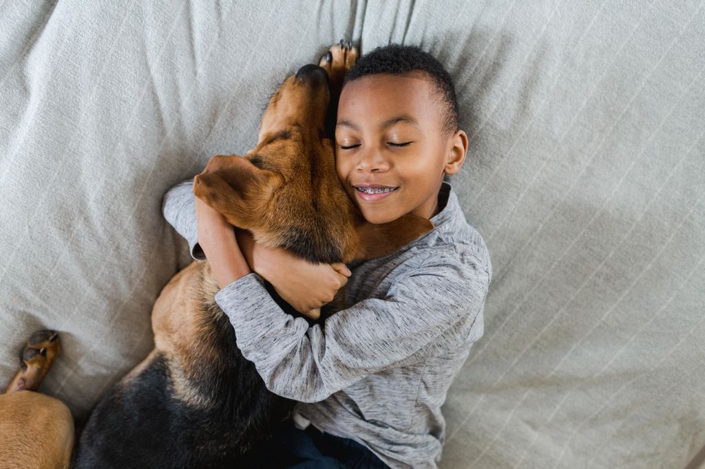 Dog with a child