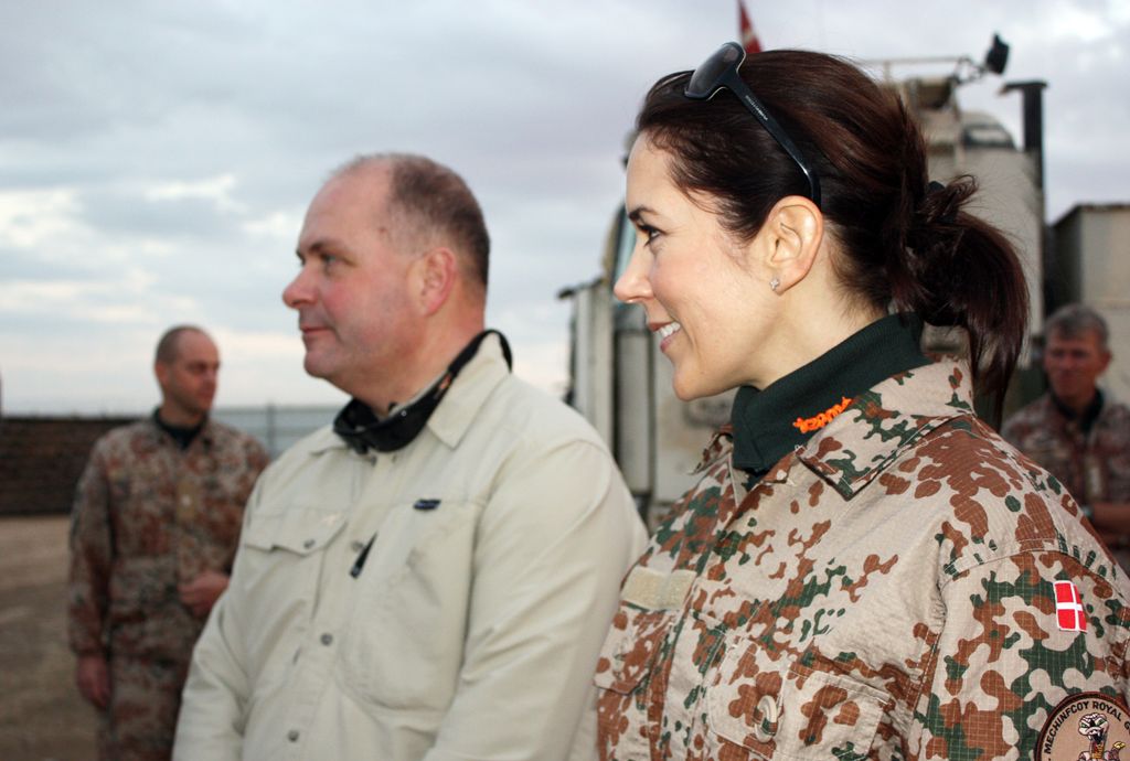 HRH Crown Princess Mary side on in military uniform