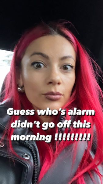 Dianne Buswell pictured in the back of a car