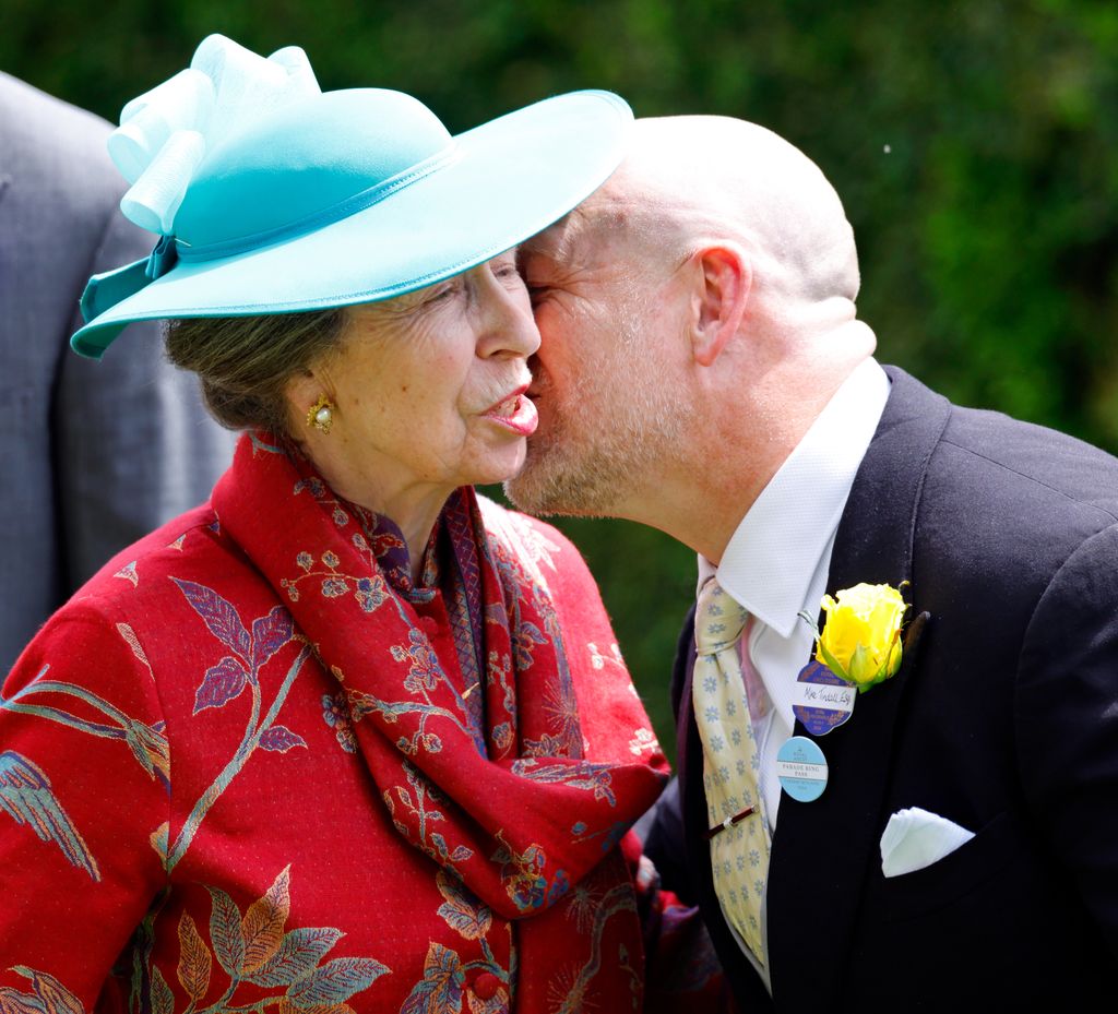 Princess Anne, Princess Royal kisses son-in-law Mike Tindall 