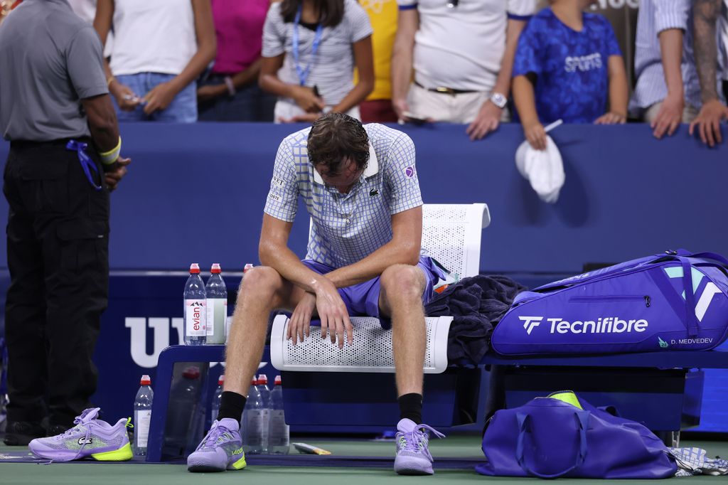 Daniil looked defeated and frustrated post-match
