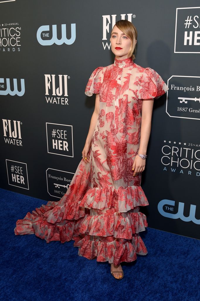 Saoirse Ronan attends the 25th annual Critics' Choice Awards at Barker Hangar on January 12, 2020 in Santa Monica, California. (Photo by Michael Kovac/Getty Images for Champagne Collet)