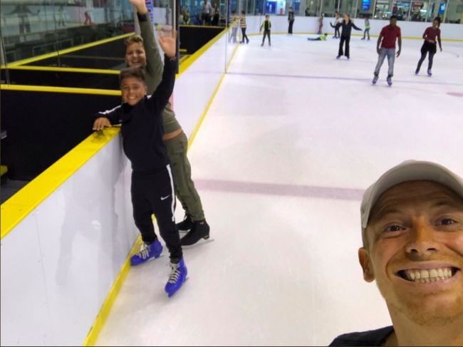 joe swash son ice skating
