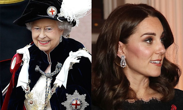 Queen Elizabeth jewelry: All of the monarch's jewels that have been  borrowed by Duchess Kate | HELLO!
