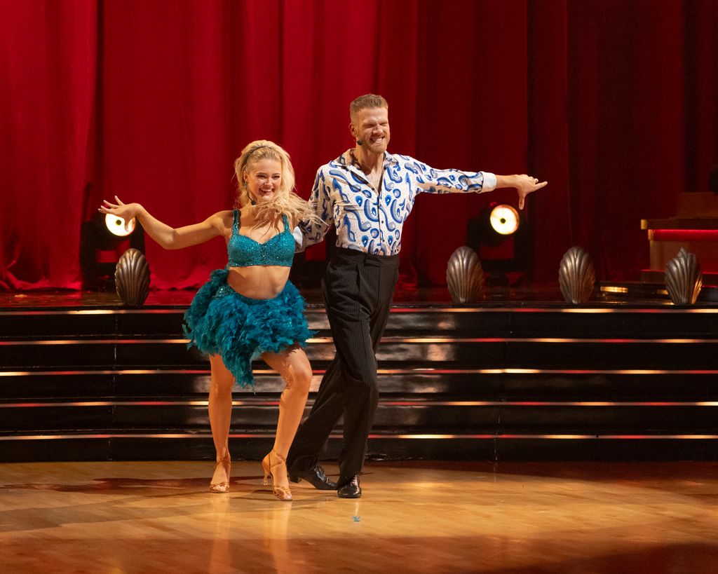 Scott Hoying and Rylee Arnold perform during Disney Night on Dancing with the Stars