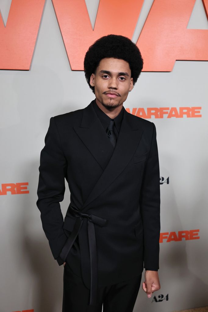 Adain Bradley seen at A24's Warfare Los Angeles Premiere at DGA Theater Complex on March 27, 2025 in Los Angeles, California