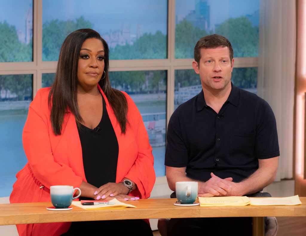 Alison Hammond and Dermot O'Leary sit side by side on This Morning