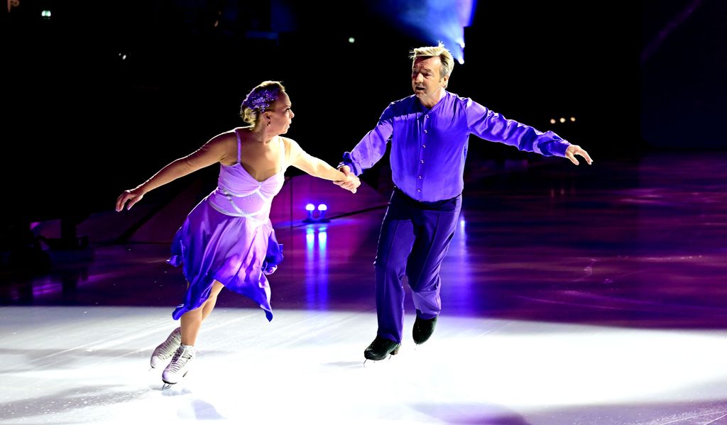 Torvill & Dean skate together on the eve of their farewell tour