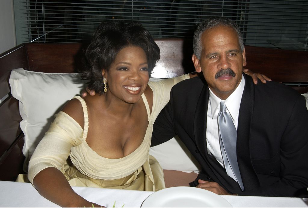 Oprah Winfrey & Stedman Graham at the ET/GLAMOUR Emmy Party Celebrating a Night of GLAMOUR, 2002