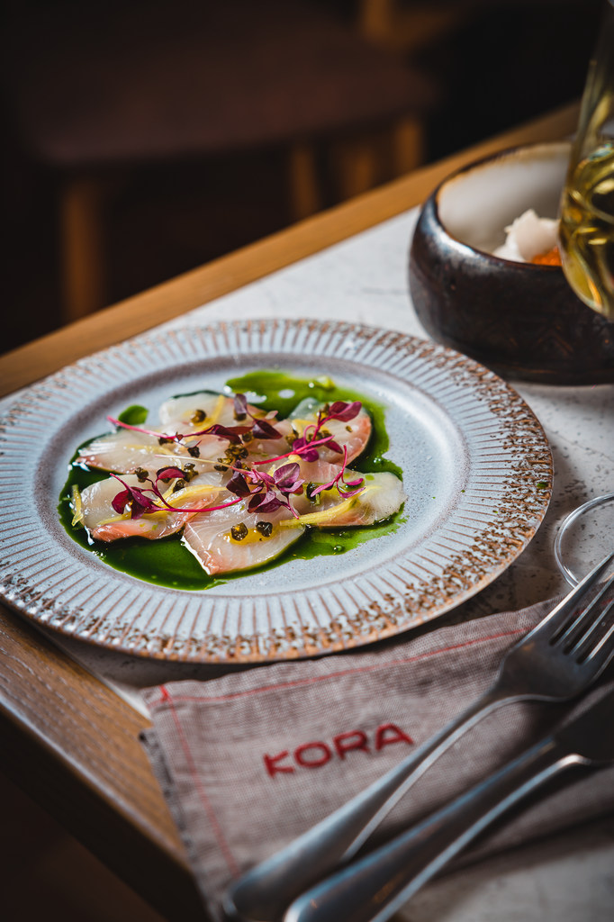 plate of food on restaurant table