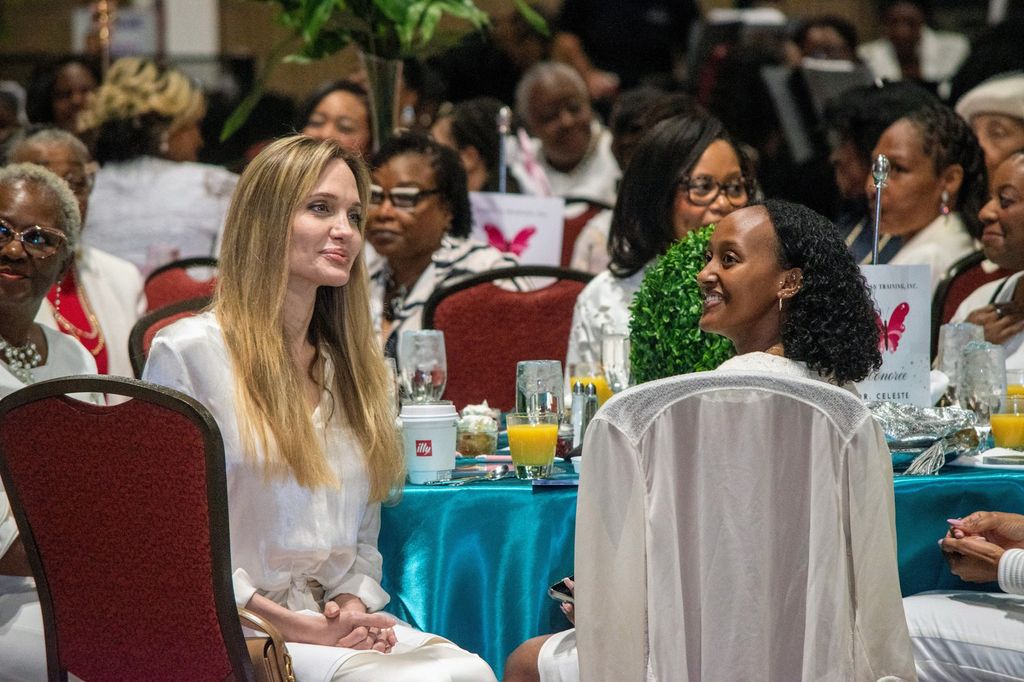 Angelina was beaming with pride during Zahara's big moment
