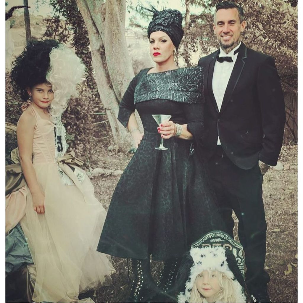 Pink, Carey Hart, Willow and Jameson dressed up for Halloween, shared on Instagram