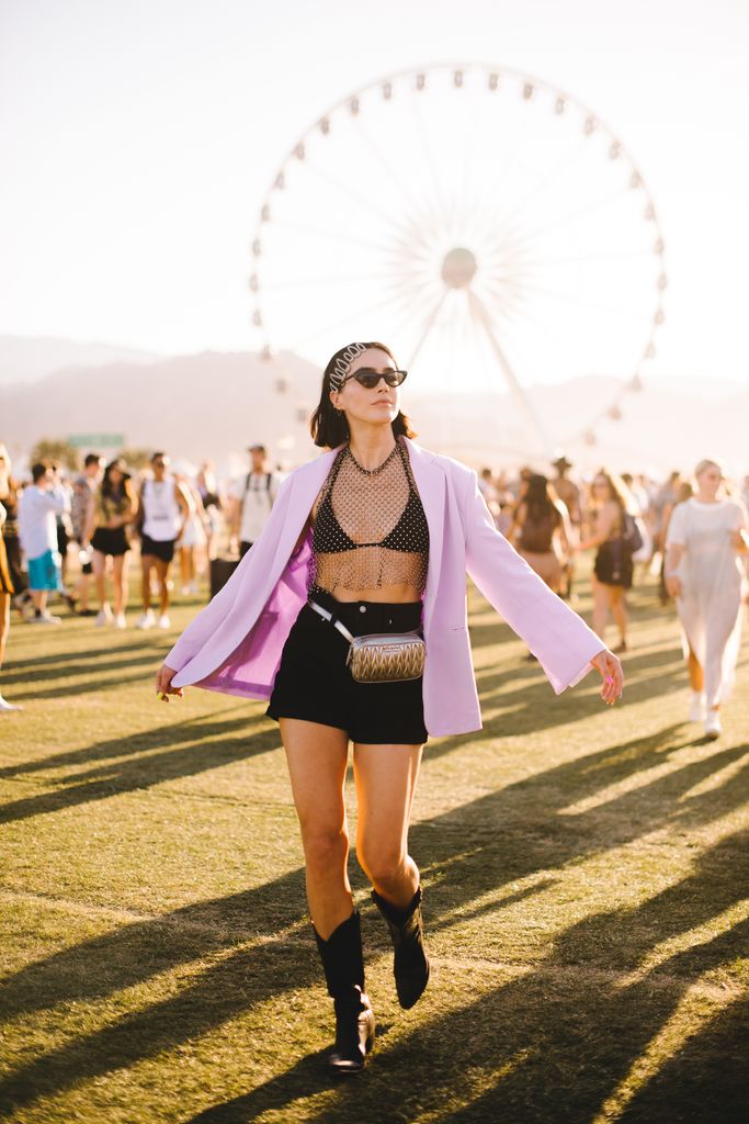 INDIO, CALIFORNIA - APRIL 13: (EDITORS NOTE: Image has been processed using digital filters) Brittany Xavier street style at the 2019 Coachella Valley Music and Arts Festival Weekend 1 on April 13, 2019 in Indio, California. (Photo by Matt Winkelmeyer/Get