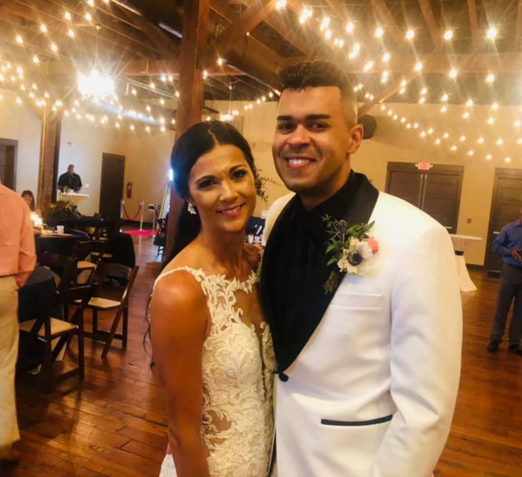 Photo shared by late TV reported Christina Chambers with what appears to be her husband Johnny Rimes at their 2021 wedding