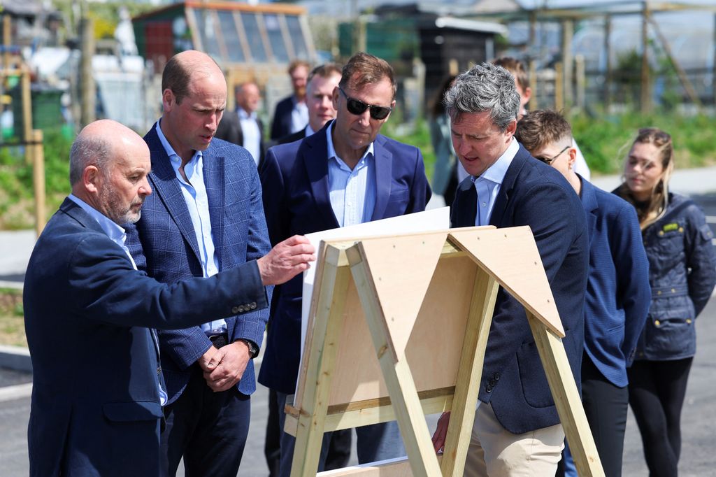  Prince William, the Duke of Cornwall and Alastair Martin Secretary of Duchy of Cornwall, are shown plans of the site of the Duchy of Cornwall's first ever housing project