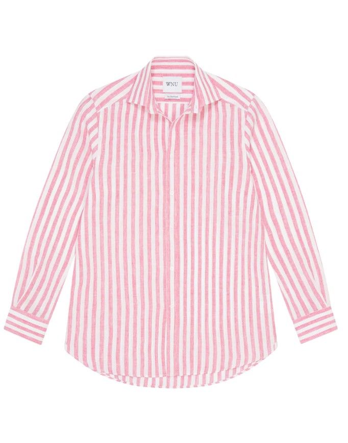WNU - Linen Fuschia Pink Stripe