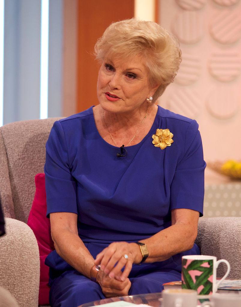 Angela Rippon in a blue top on Lorraine