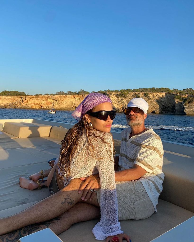 Rita Ora and Taika Waititi on a yacht